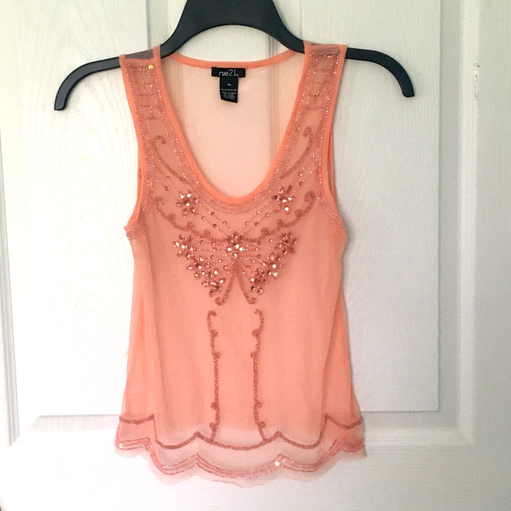 Rue 21 blush pink sheer top